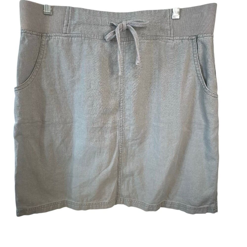 Chadwick’s of Boston Linen blend grey stretch waist skirt L